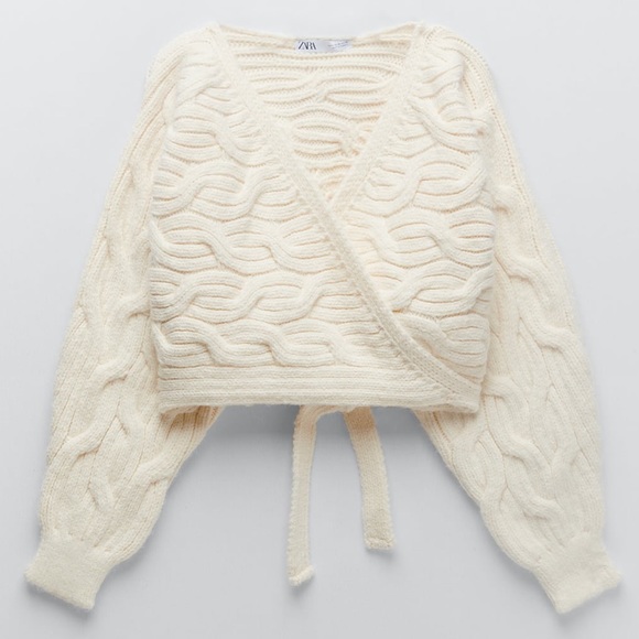 ZARA CABLE-KNIT JACKET - Picture 12 of 15